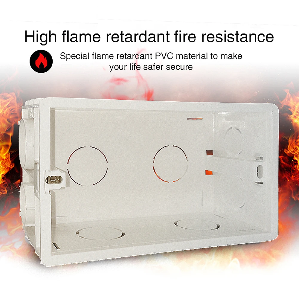 UBARO Wall Socket Light Switch Installation Concealed Box PC Plastic Fireproof Material White Surface Outlet Junction Multi Case