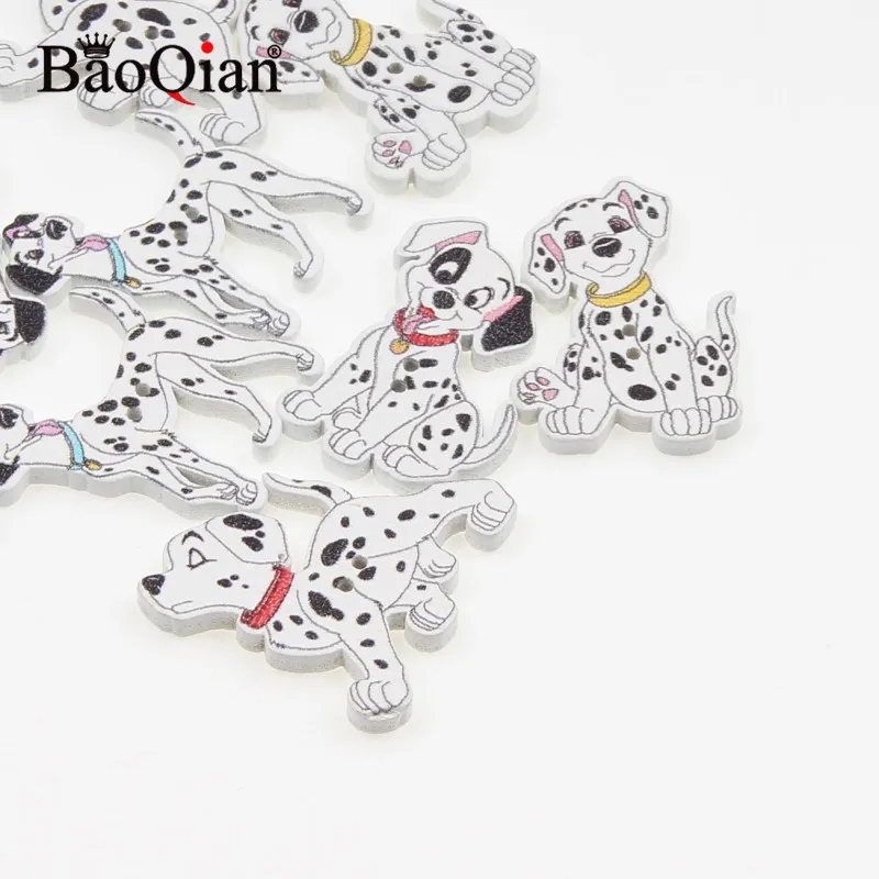 50Pcs Mixed Dalmatian Pattern Sewing Accessories Wooden Buttons For Clothes Knitting Crafts Scrapbooking DIY Needlework