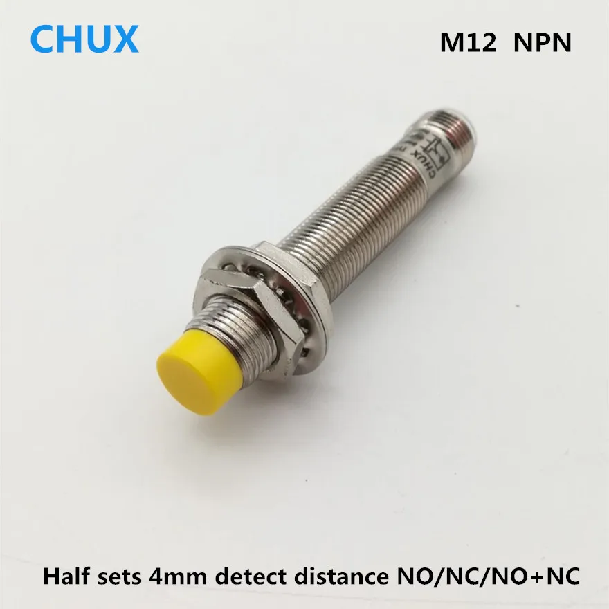 CHUX Inductive Proximity Sensor M12 4mm Distance No/nc/no+nc Half Sets Without Cable Switch Connector Npn