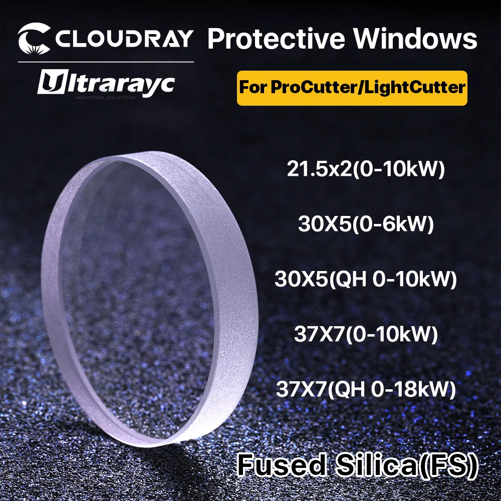 Ultrarayc Laser Protective Windows 21.5x2/30x5/37x7mm Optical Lens for Precitec Procuttor & Lightcutter& SolidCutter 0-18kW Head