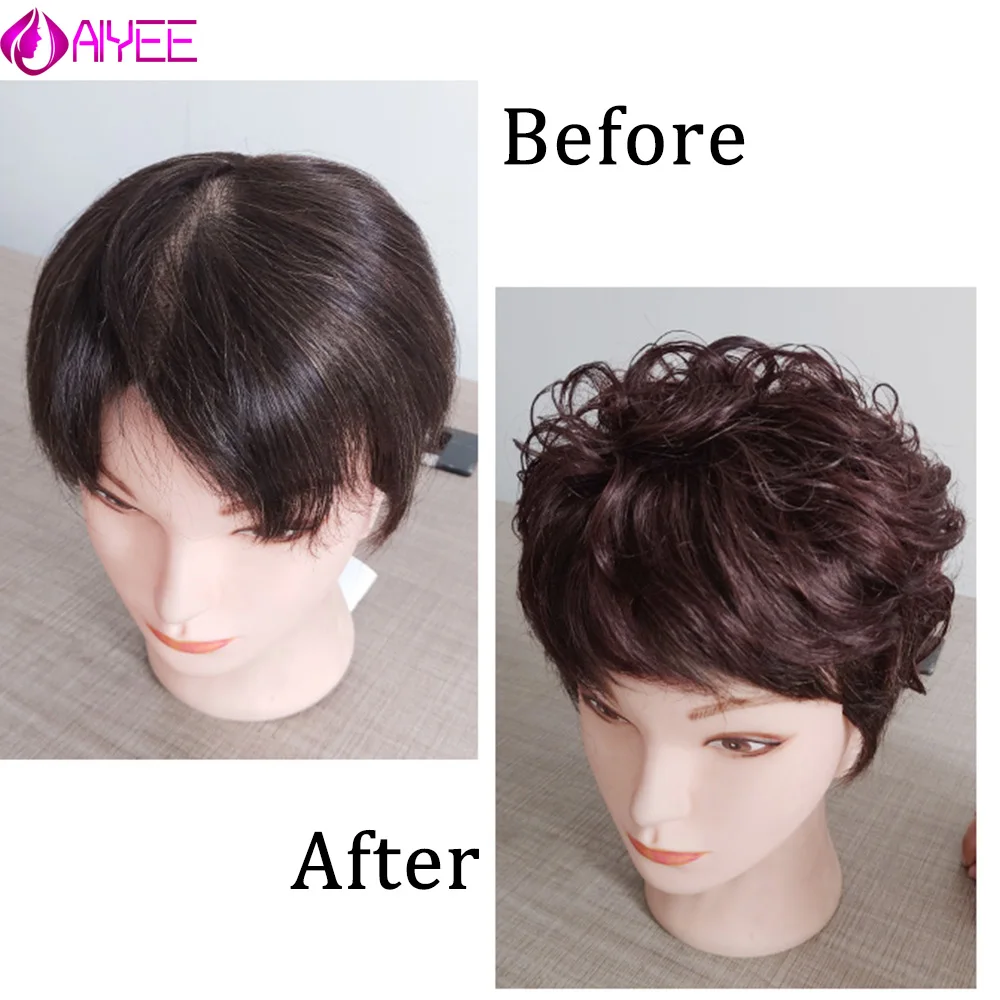 AIYEE Clip en piezas de cabello para mujer, reemplazo Natural, horquilla en el cabello
