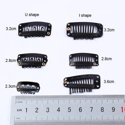 50pcs 2.3cm-3.6cm Black Brown Color Wig Clips Snap Clip For Hair Extension Wig Weft Wig PP Hairpins Large Clips Styling Tools