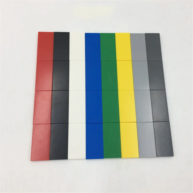 Lot de 100 carreaux plats 2x4 avec rainure MOC, blocs de construction, bricolage, jouets créatifs, compatibles avec 87079 pièces