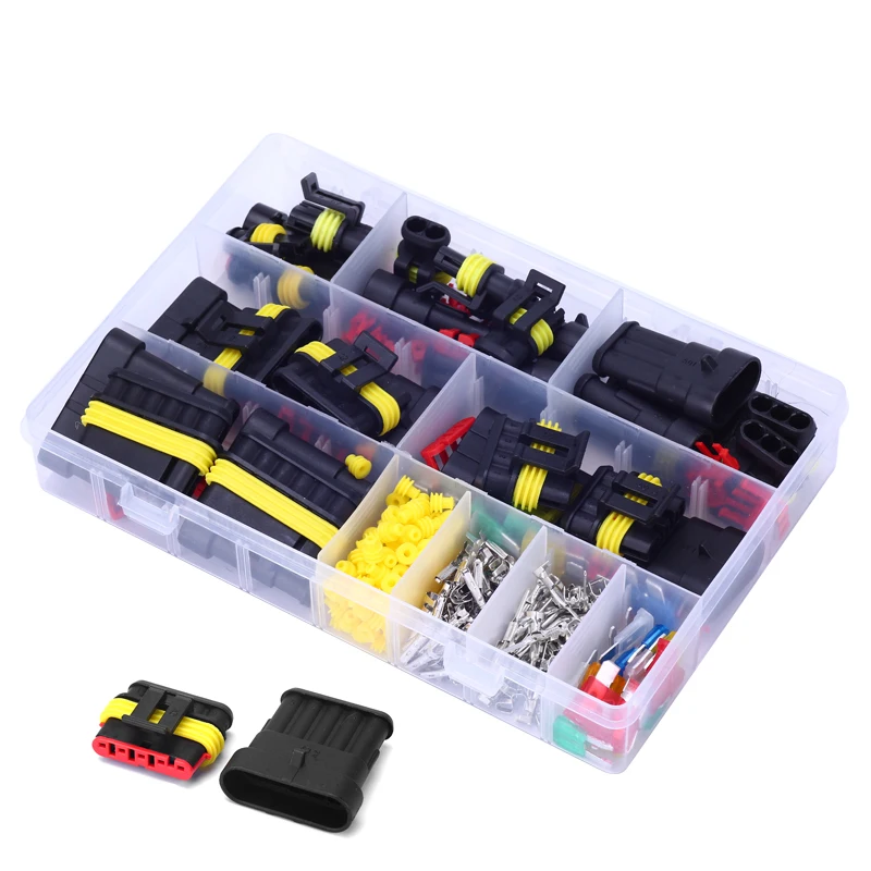 240/352/708Pcs Superseal AMP Tyco Waterproof 12V Electrical Wire Connector Sets Kits with Crimp Terminal  Car Fuse medium size