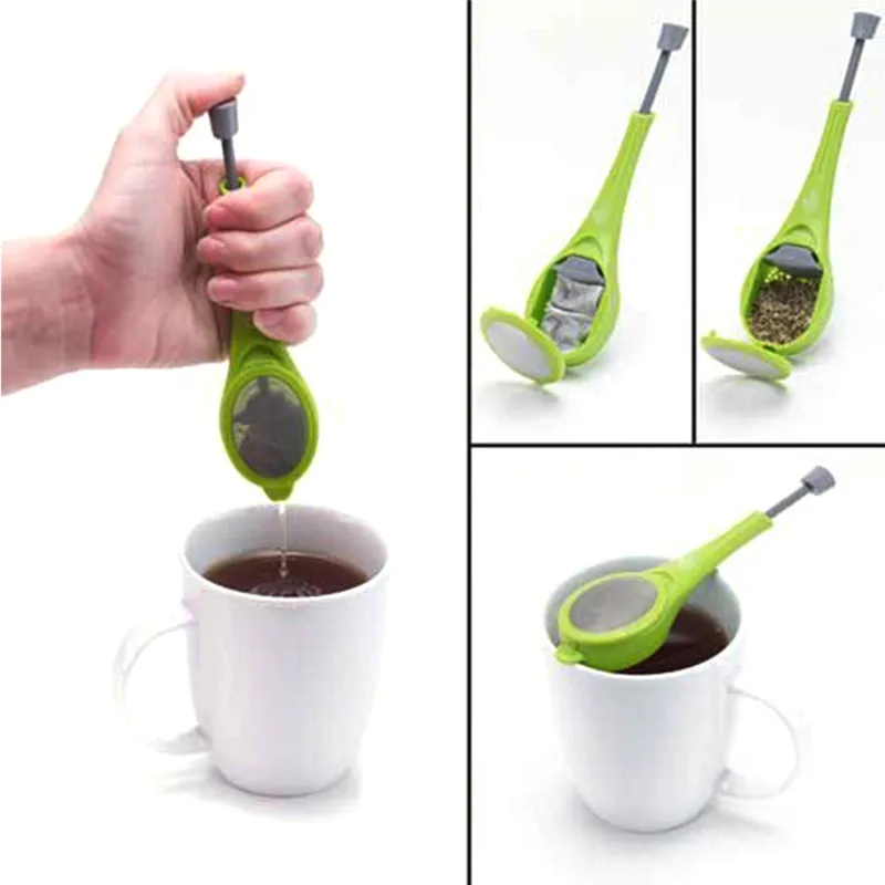 Healthy Food Grade Flavor Total Tea Infuser Gadget Measure Swirl Steep Stir and Press Plastic Tea&Coffee Strainer Tea Filter