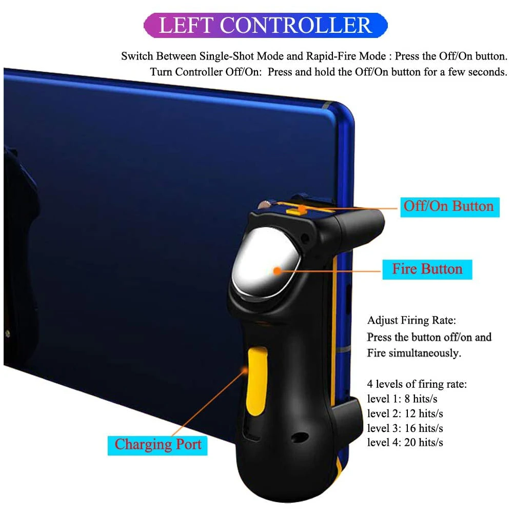 PUBG Trigger Contrmatérielle Gamepad, Gamepad pour ISub Tablet, Puzzles itance L1R1, Aim Button, Joystick Grip for Mobile Phone, FPS Game Accessrespiration