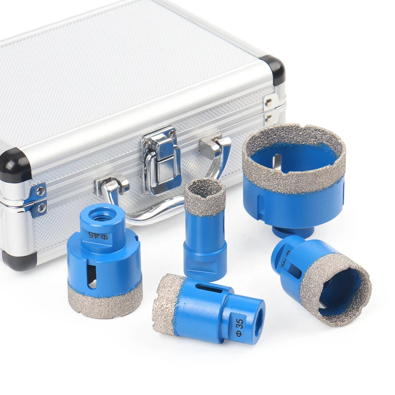 HEDA M14 Chỉ Hút Chân Không Chia Lửa Bằng Đồng Nguyên Kim Cương Lỗ Cưa Bộ 5 Cái/bộ 25/35/40/45/65mm Đá Cẩm Thạch Ngói Đá Hoa Cương Thạch Anh Đá Mũi