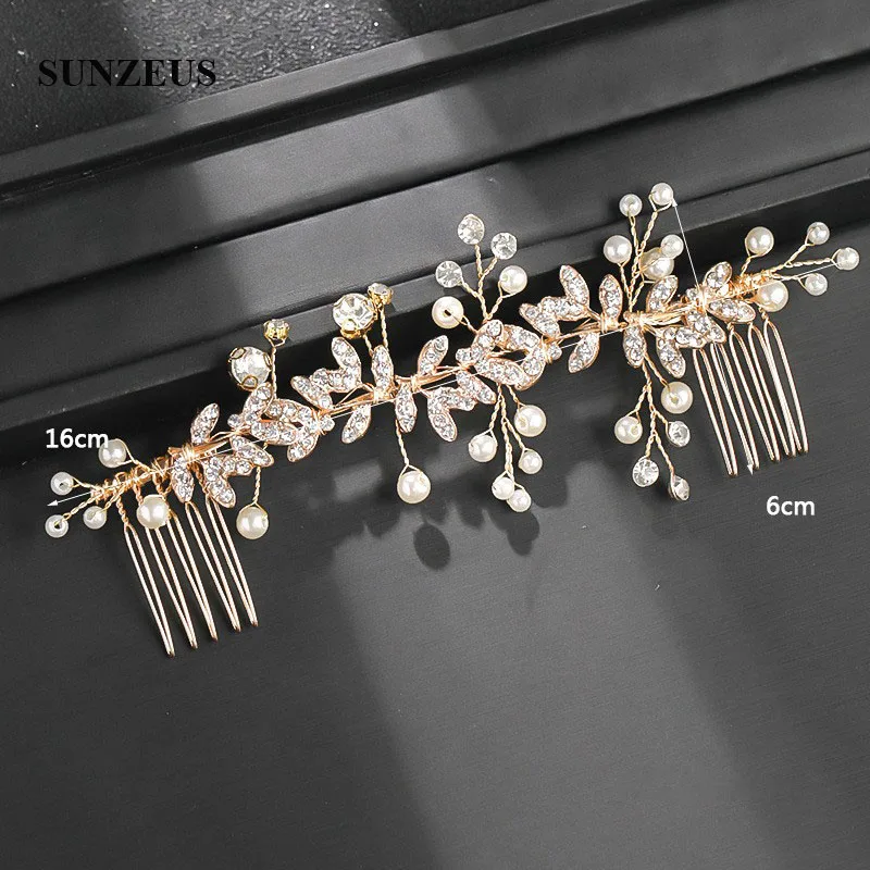 Gold Silber Headwear mit Kamm Perle Perlen Hochzeit Haar Zubehör Frauen Formale Haar Schmuck haaraccessoires voor women HD03