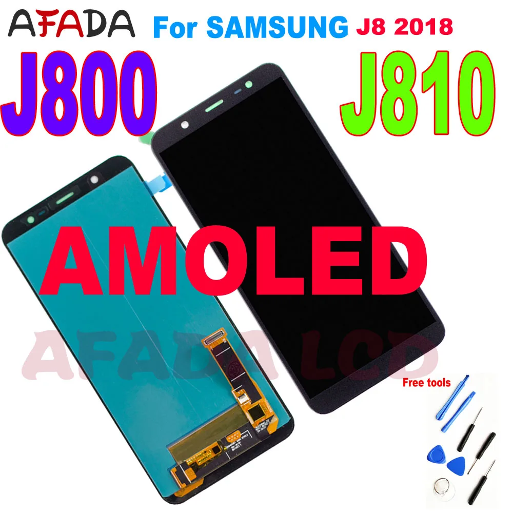 

AAA+ Super Amoled J8 J800 LCD For Samsung J8 2018 J810 J810Y J810FN LCD Display Touch Screen Digitizer Assembly Replacement LCD