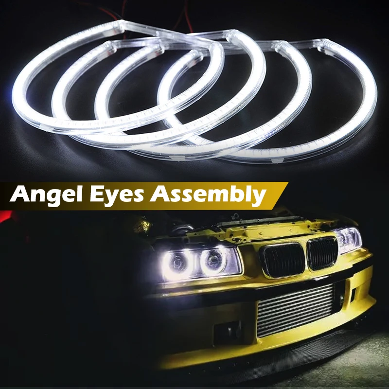 131mm Car Angel Eyes Halo Ring Daytime Running Light DRL Xenon LED Fit For BMW E46 Sedan Wagon 1998-2001 E36 E38 E39 Kit Lamps