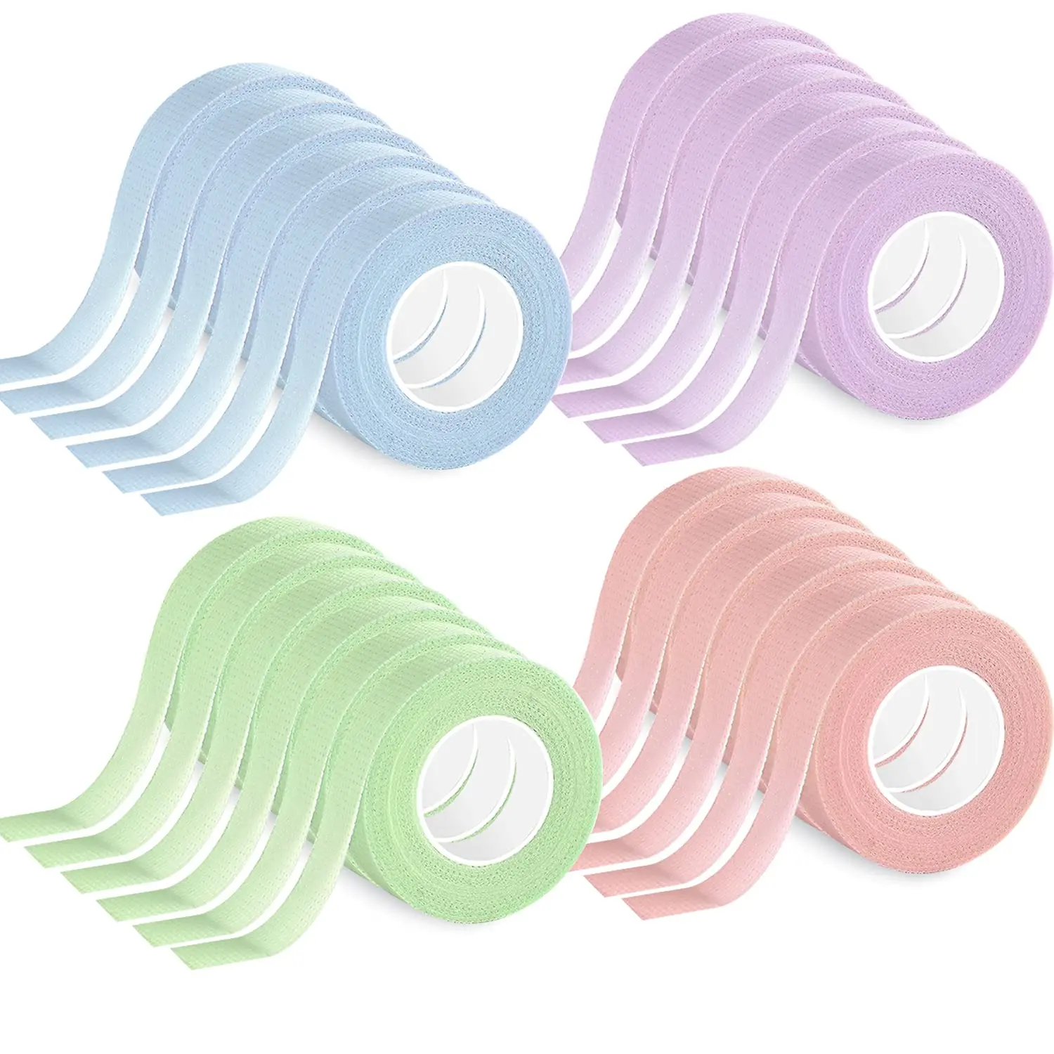 20PCS Non Woven Fabric Purple&Green Pink Lash Tape For Eyelash Extension Micropore Tape Eye Pad Tape for Eyelash Grafting Tools