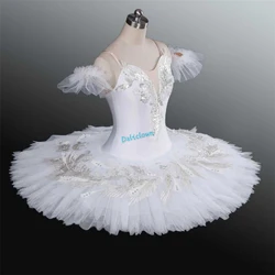 Balé profissional clássico tutu para adultos e crianças, panqueca tutu do Lago dos Cisnes Brancos, bailarina, fantasia de dança para meninas, mulheres