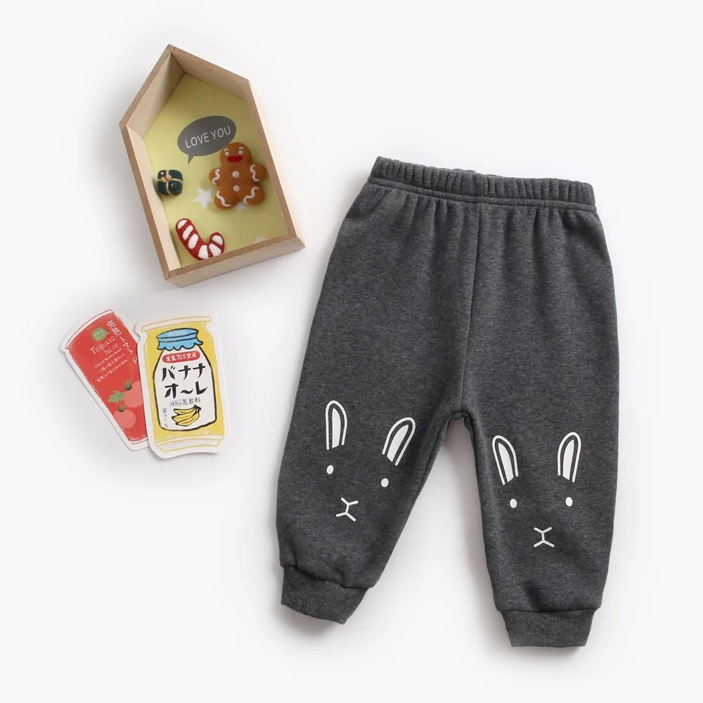 6-36M Newborn Kid Baby Boys Girls Clothes Winter Warm Fleece Pant Cute Sweet Cotoon Thick Trousers Cartoon Lovely Baby Clothing