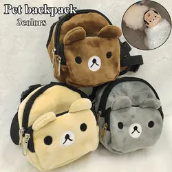 Cute Cartoon Pet plecak dla psa szelki regulowane torby szkolne na zewnątrz multi-pocket Carrier dla Chihuahua Dog Cats artykuły dla zwierząt