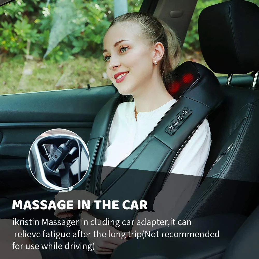 Neck Massager With Heat, For Neck, Back, Shoulder, Foot And Leg, Deep Tissue 3D Kneading Helps To Relax Muscles At Home And Car