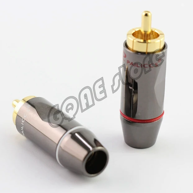 金メッキ真鍮Hifi RCAプラグ,RCAケーブルアダプタコネクタ,CDおよびDVDプレーヤー,オーディオおよびビデオ,4個