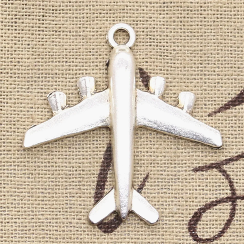 6pcs Charms Airplane Plane 38x38mm Antique Silver Color Pendants Making DIY Handmade Tibetan Finding Jewelry