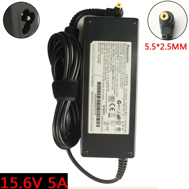 15.6V 5A AC Adapter For Panasonic ToughBook CF-30 CF30 CF-51 CF-AA1653A Power Charger