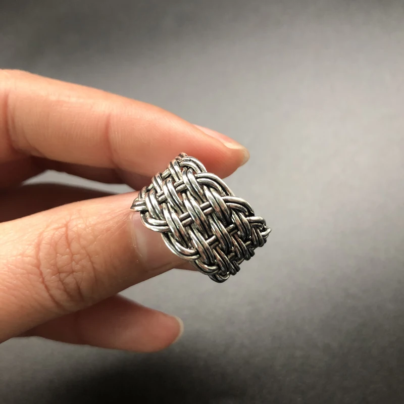 Anillo de Plata de Ley 925 para mujer, sortija abierta con flor tailandesa, a la moda, regalo que nunca se decolora, novedad