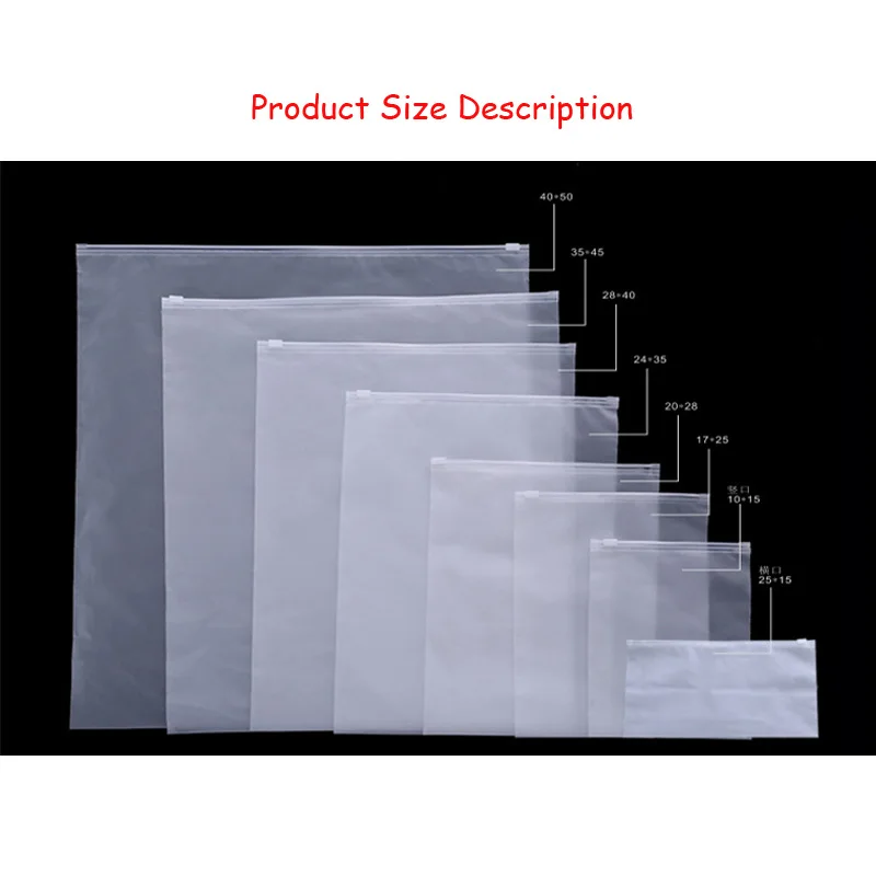 10PCS Frosted Zipper Bag Underwear Clothes Packaging Bags Waterproof Mildew Proof Plastic Ziplock Transparent Storage Bag