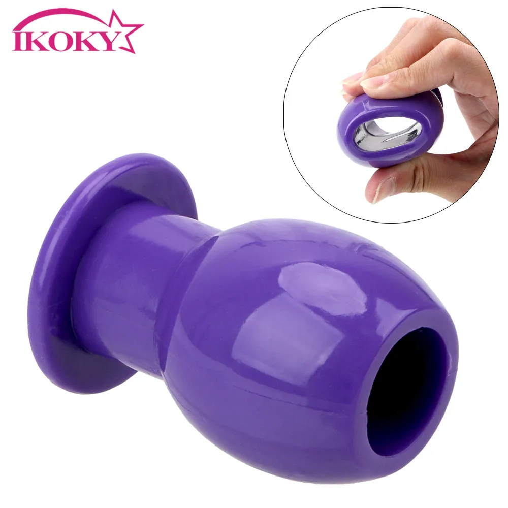 IKOKY Hollow Anal Plug Enema Dilator Sex Toys For Men Women Gay Butt Peep Vagina Sex Products Machine Adults Couples Erotic Shop