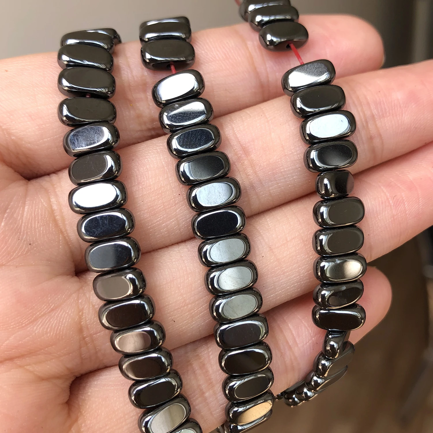 Natural Black Hematite Beads Heart Cylinder Square Round Loose Stone Beads For Jewelry Making DIY Bracelet Necklace 15inch