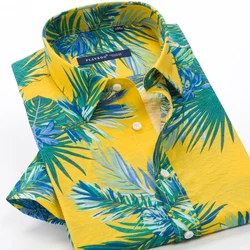 Camisa hawaiana de manga corta para hombre, camisa de secado rápido, talla grande asiática, verano 2023, informal y floral, para playa, XXL-10XL