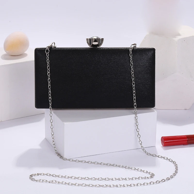 Women\'s luxury Clutch Bag Purses and Handbags Solid Color Small Evening Bags Chains Shoulder Wedding Bag with Rhinestones Z320