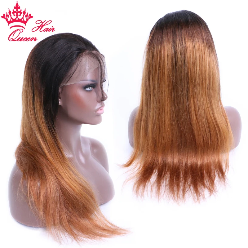 Lace Front Human Hair Wig Straight Highlight Ombre Hair Pre Plucked Hairline Bleached Knots Brazilian Remy Hair Wigs Queen Hair