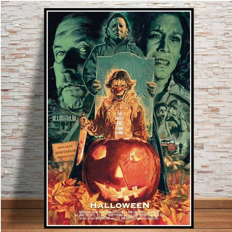 New Halloween Michael Myers Horror Movie Characters Gift Poster Prints Painting Art Canvas Wall Pictures Living Room Home Decor