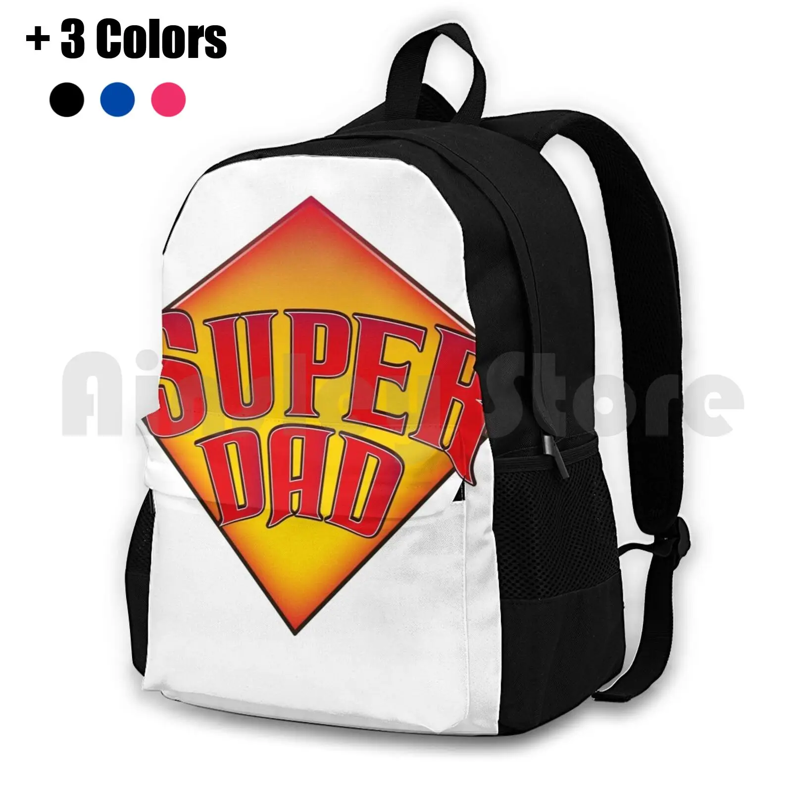 Super Dad Outdoor Hiking Backpack Waterproof Camping Travel Super Dad Father Love Grandpa Dad Cartoon Father Dad Funny Father