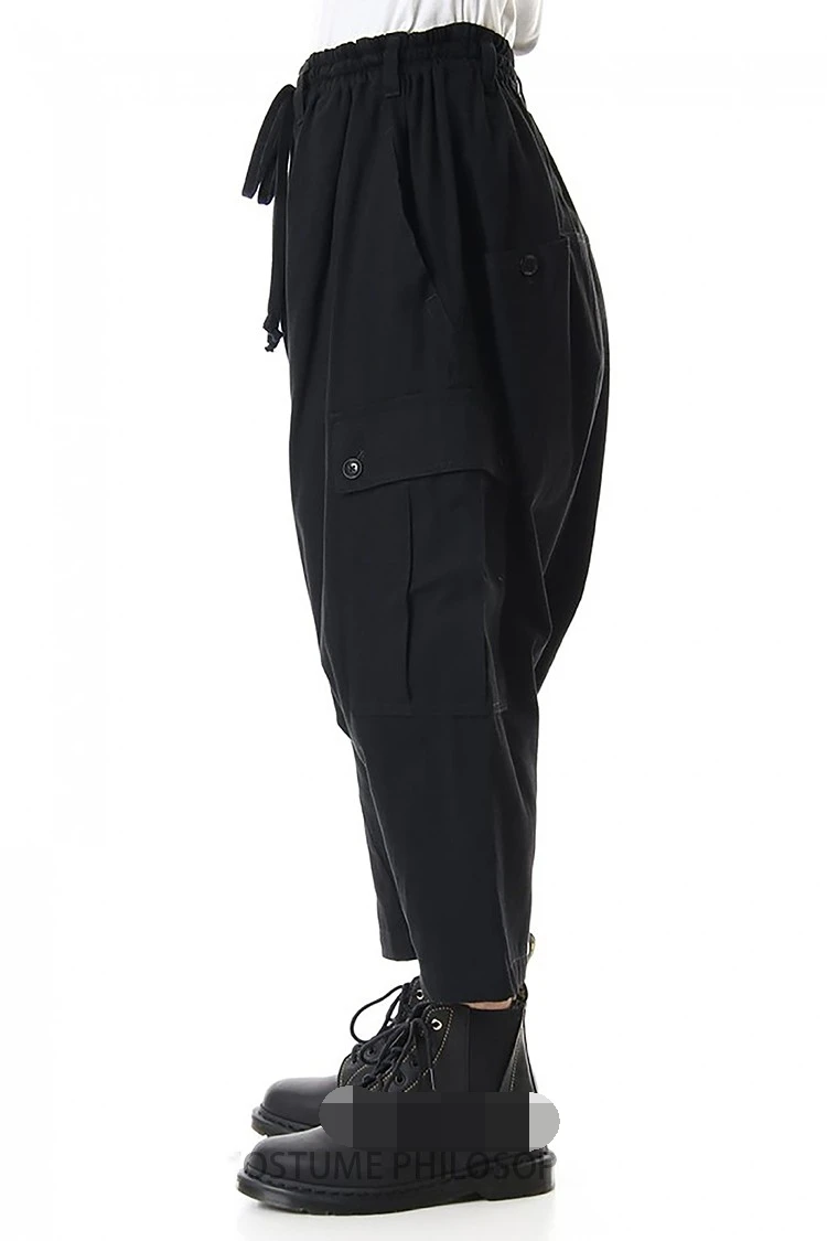 

Весенне-осенние мужские новые модные повседневные брюки, свободные шаровары, штаны-шаровары с девятью точками, однотонные низкокачественные брюки