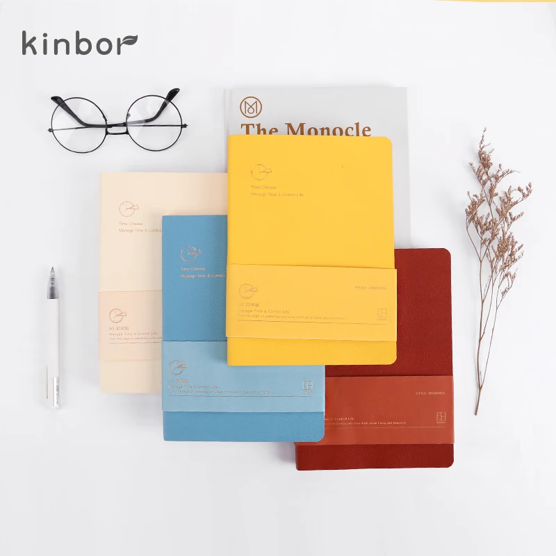 Kinbor Handbook A5 cuaderno organizador de tiempo, calendario anual autorelleno, Plan semanal, objetivos, horario, suministros de oficina escolar