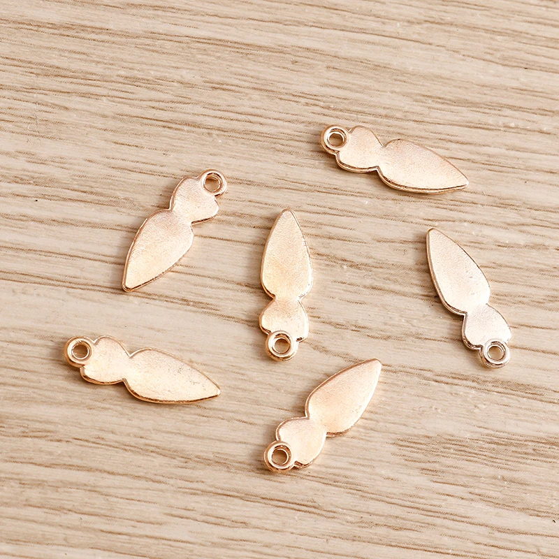 10pcs 5*16mm Love Heart Carrot Charms for Jewelry Findings Handmade Crafts Cute Enamel Charms Pendants DIY Necklaces Earrings