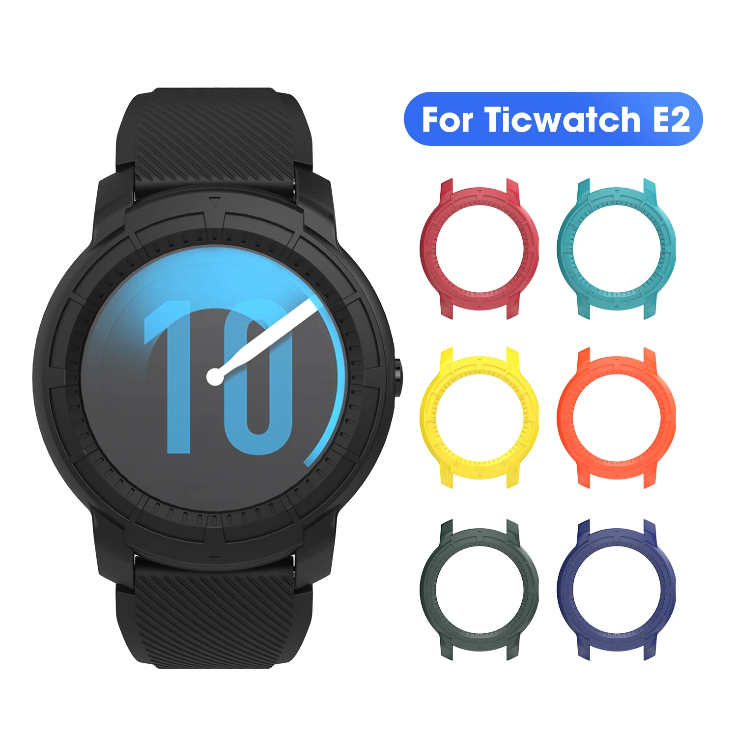 Funda SIKAI para Ticwatch E2, carcasa dura de PC, funda protectora de pantalla para Ticwatch E2, accesorios para reloj inteligente