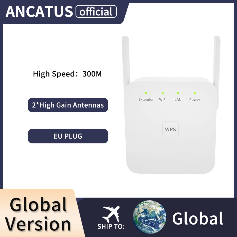 ANCATUS – répéteur Wifi GLWA300W-EU, 300 mbps, amplificateur de réseau, extension longue portée, pour la maison