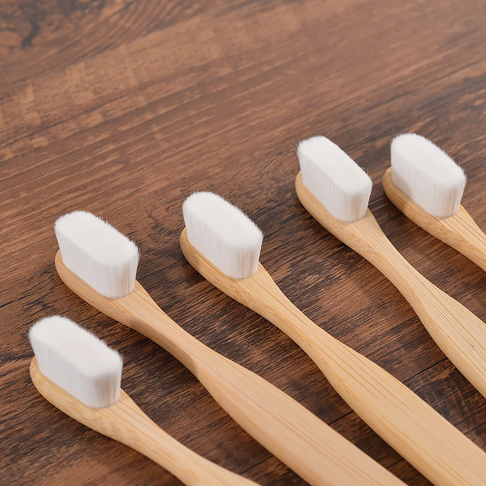 Cepillo de dientes de bambú para adultos, herramienta de limpieza profunda de 5 piezas, suave, ultrafina, millones de cerdas