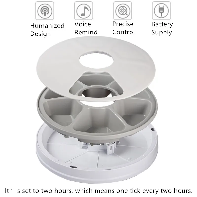 Automatic Pet Feeder Dry Food Dispenser Dog Feeders Cat Dispenser With Voice Remind  6 Grids Pet Food Feed Tool 24h Timer