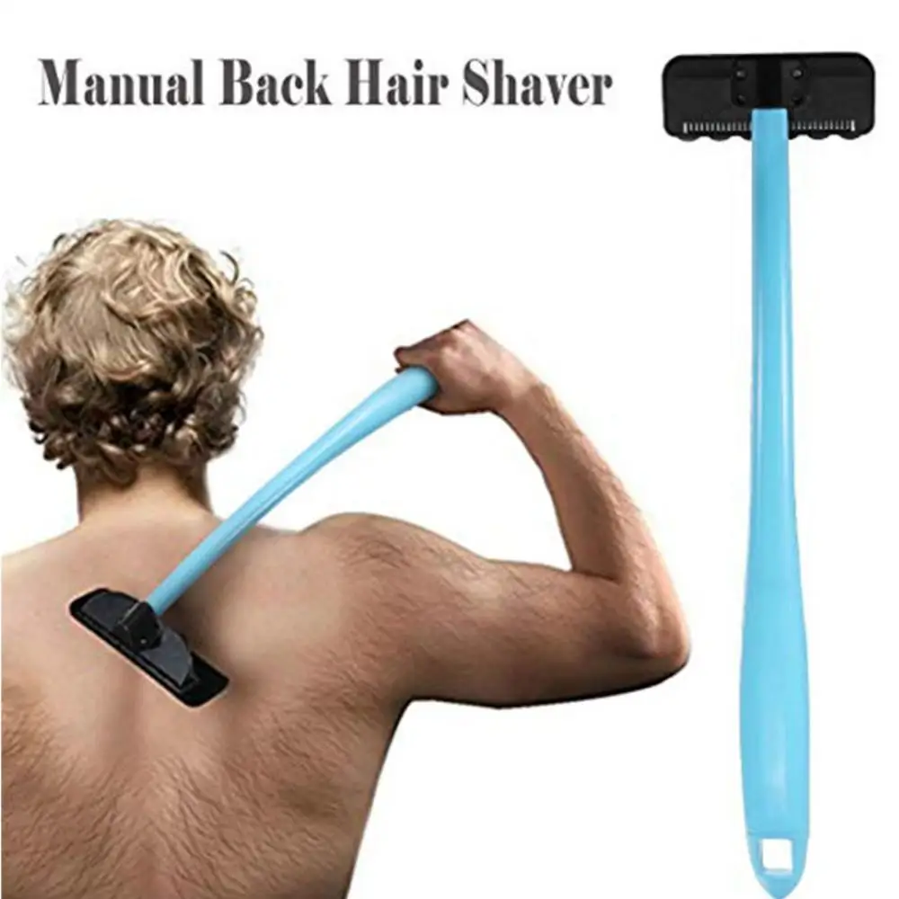 Long Handle Men Safety Manual Back Hair Shaver Big Blade Trimmer Self Groomer Removal Tool Razor Trimer Beauty Body Leg 37cm