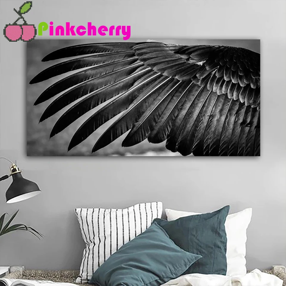 

Black angel wing 5D DIY Diamond Painting Full Square Round Diamond emboridery Art Mosaic Cross Stitch Home Decor nordic art k593