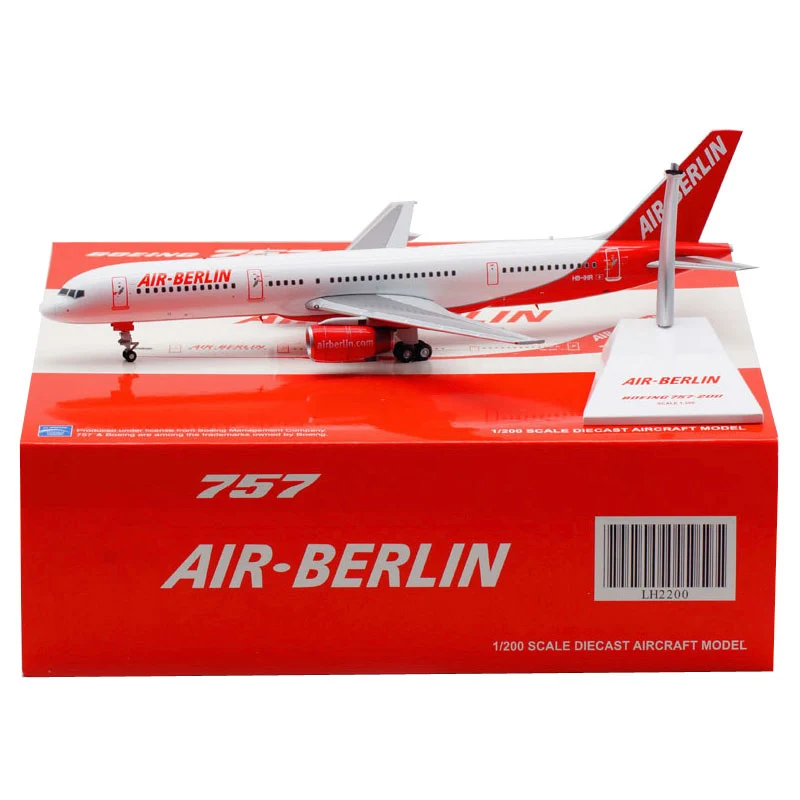 

Diecast 1:200 Scale B757-200 AIR BERLIN Airline Model Alloy Aircraft Plane Collectible Display Collection Gift Souvenir