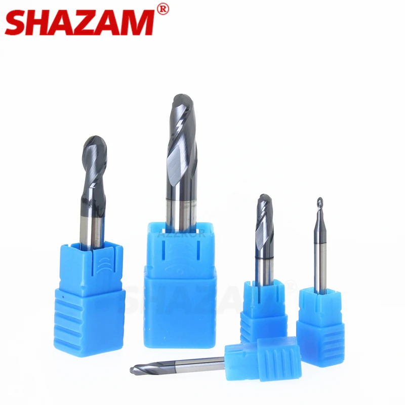 Milling Cutter Hrc50 Ball Nose Alloy Tungsten Steel Tools Cnc Maching SHAZAM Wholesale Top Machine Cutters For Steel Woodworking