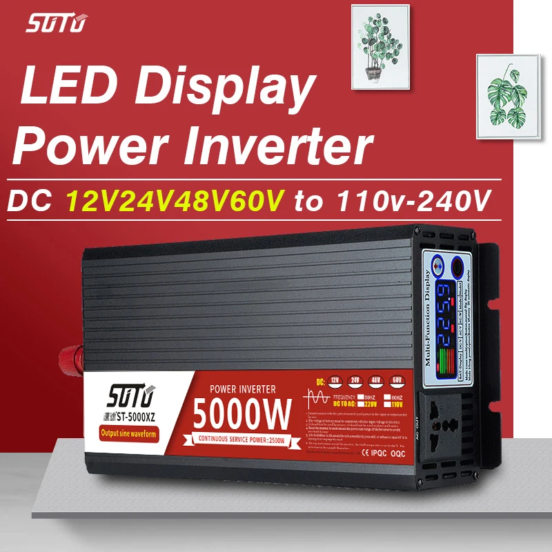 

Universal Inverter DC 12V24V48V60V to 110V-240V LCD Screen Inverter 2500W/3000W/4000W/5000W Pure Sine Waveform Power Converter