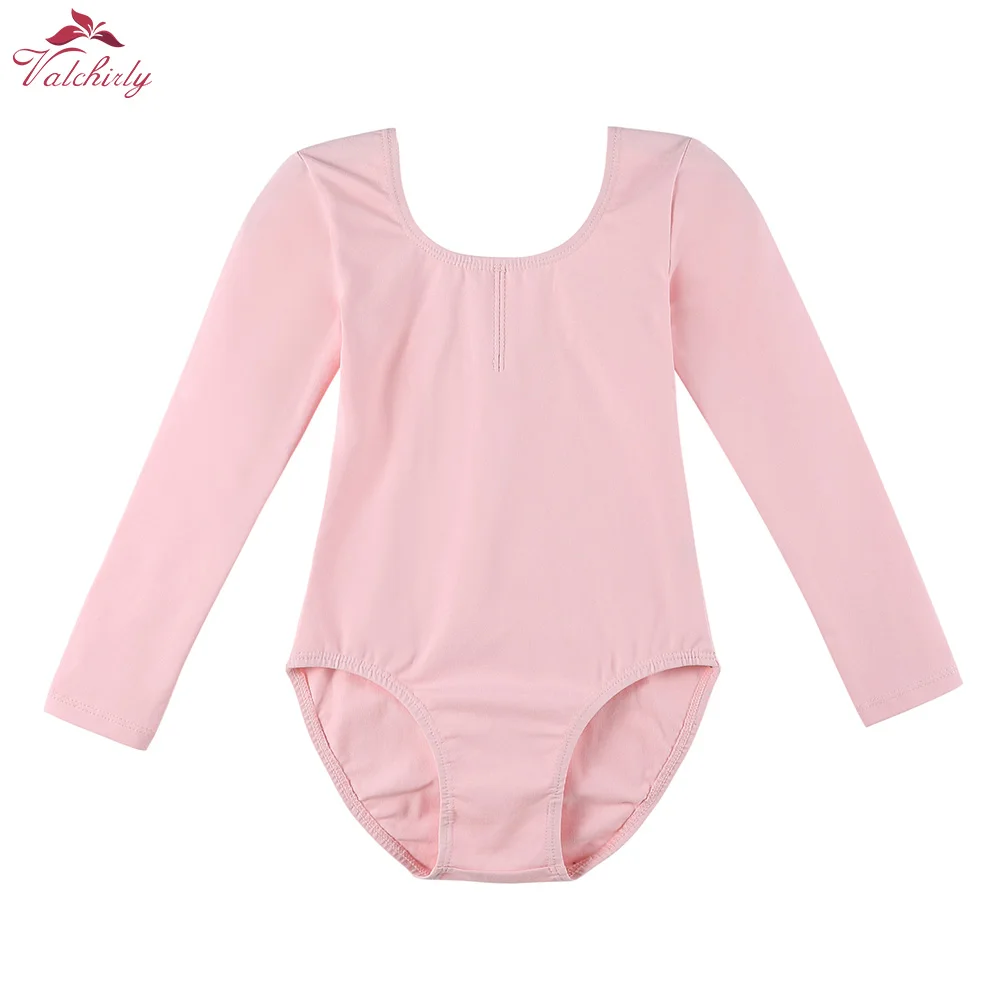 Girls Lyrical Long Sleeves Ballet Dance Leotard Bodysuit Dancewear Cotton Spandex Gymnastic Costume Kids Dancing Outfit Clothes