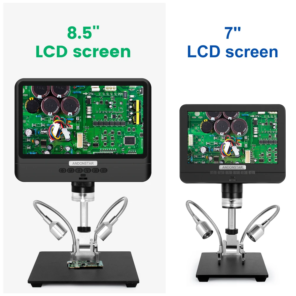 Imagem -05 - Andonstar-microscópio Digital Ajustável para Solda Display Lcd Preto 1080p 85 Ferramentas Ad208 Solda