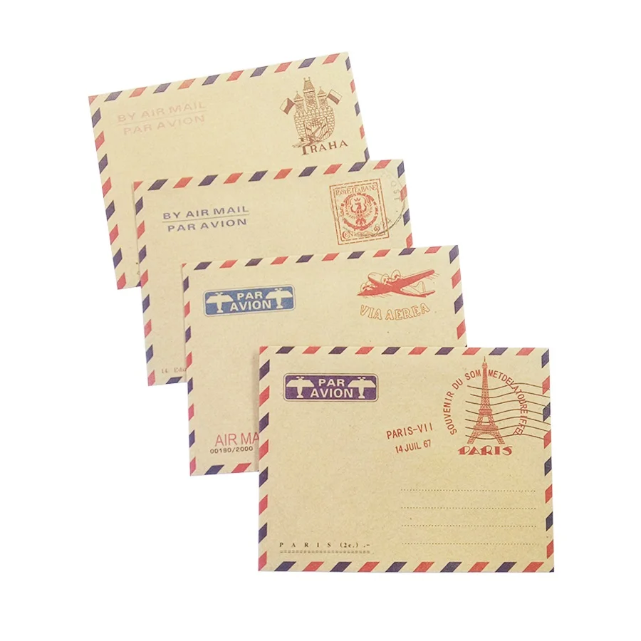 10 Pz/lotto Mini Retro Stile Britannico Busta Da Viaggio Buste di Carta Kraft Per Mini Cartolina Piccolo Regalo Saluto Sobres Invitacion