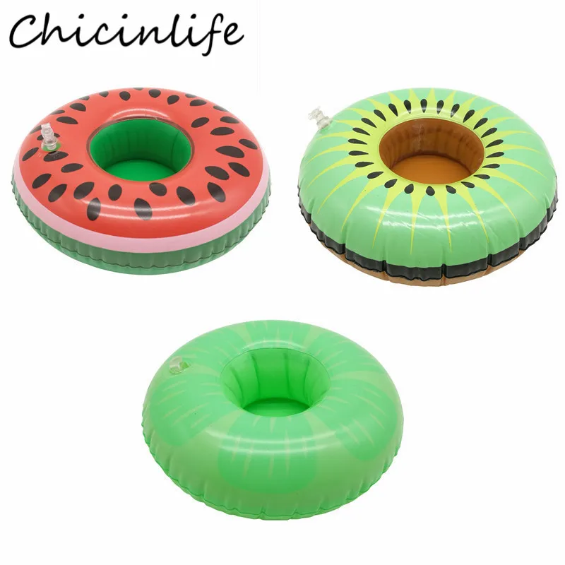 Chicinlife 1Pcs Watermelon kiwifruit Lemon Inflatable Drink Cup Holder Birthday Party Swimming Pool Float Summer Party Supplies