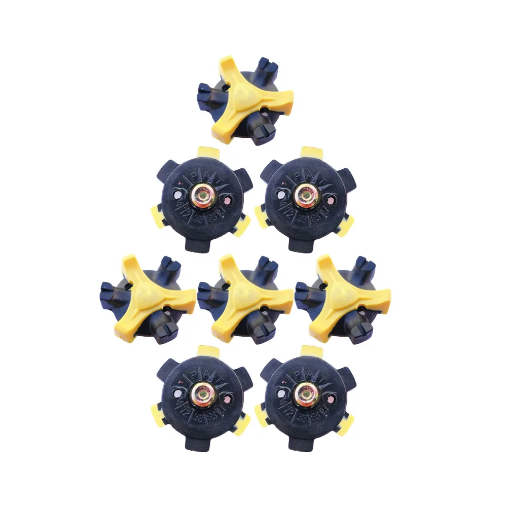 8pcs Golf Shoe Spikes Black&Yellow Stinger Thread Cleats Fast Twist Golf Training Aids Accessories