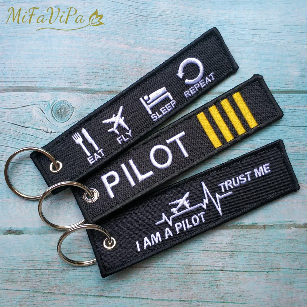 2 PCS MiFaViPa Fashion Trinket Keyring Woven Flight Crew Pilot Gift Aviation Aircraft Key Chain Airbus Plane Pilot Keychains