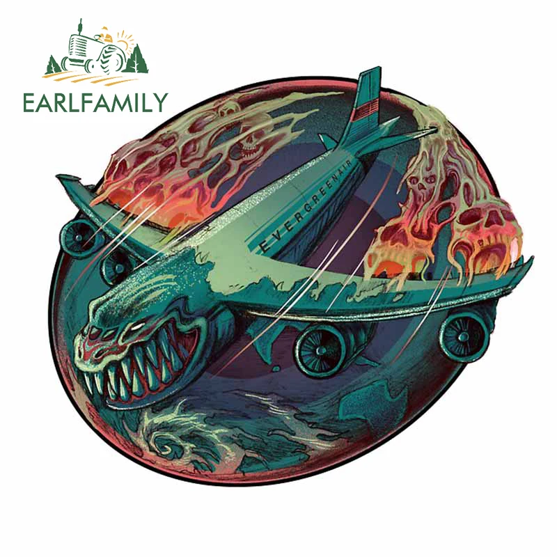 

EARLFAMILY 13cm x 11.2cm for Monster Plane Vinyl Car Stickers Personality Waterproof Car Door Windshield Auto Trunk Bumper Decal